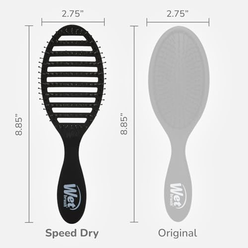 Wet Brush Speed Dry Hair Brush, Black, Vented Design & Soft HeatFlex Bristles, Blow Dry Safe, Ergonomic Handle Manages Tangles & Uncontrollable Strands, Pain-Free Hair Accessories - Image 4