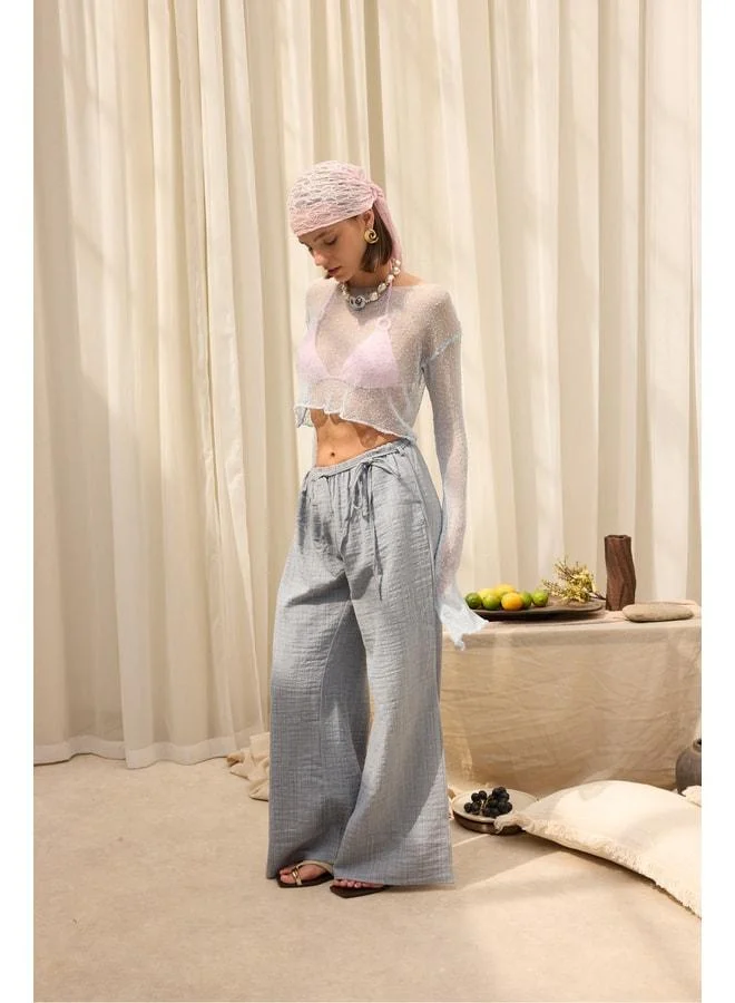 Bohemai Harmony Blue Pants with Side Tie.