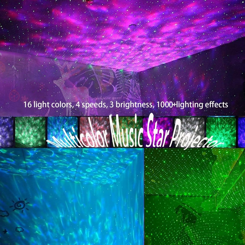 Star Projector Galaxy Light Projector with Remote Control & Bluetooth Music Speaker, Multiple Colors 360 Rotational Dynamic Projections Star Night Light Projector for Kids Adults Bedroom - Image 2