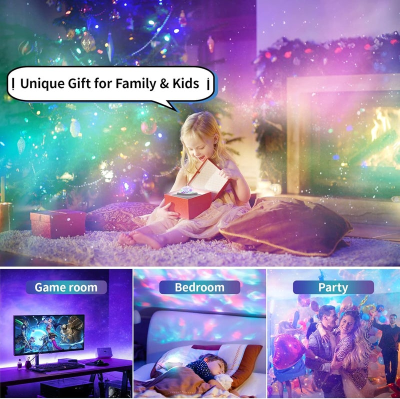 Star Projector Galaxy Light Projector with Remote Control & Bluetooth Music Speaker, Multiple Colors 360 Rotational Dynamic Projections Star Night Light Projector for Kids Adults Bedroom - Image 5