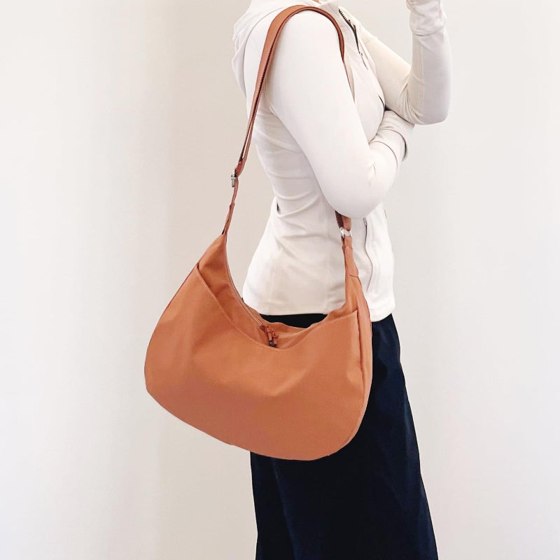 Sanxiner Lightweight Crescent Bag Nylon Crossbody Bags for Women Multi-Pocket Sling Hobo Luna Bag Women's Shoulder Handbag for Travel (A-Rose) - Image 2