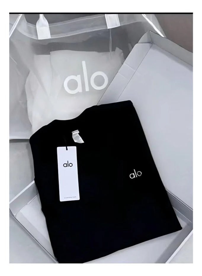 Alo Yoga تي شيرت فضفاض - ياقة دائرية - أكمام قصيرة - صيفي - Image 1