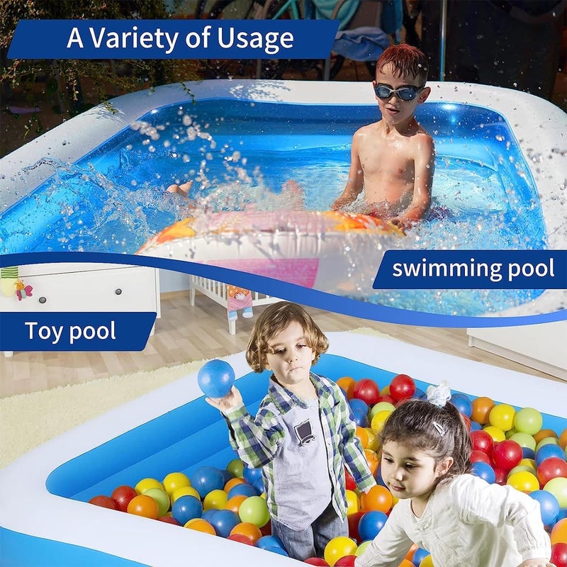 TDOO Temp fluctuation resistant crafted quality Inflatable Swimming Pool- Kiddie Pool 82.7" X 59" X 23.6",Durable and Thickened Design for Kids,Toddlers and Adults, Ideal for Ou r, Garden, Backyard(210 * 150 * 60CM) Quick use-switch compatible build - Image 3