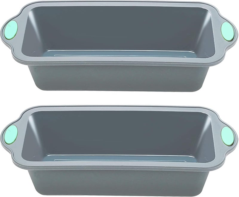 To encounter 9 Inch Silicone Bread and Loaf Pan, 2 Pack Food Grade Nonstick Silicone Molds for Baking Banana Bread, Meat Loaf, Pound Cake, with Metal Reinforced Frame More Strength - Image 1