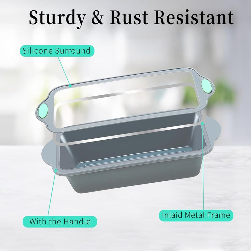 To encounter 9 Inch Silicone Bread and Loaf Pan, 2 Pack Food Grade Nonstick Silicone Molds for Baking Banana Bread, Meat Loaf, Pound Cake, with Metal Reinforced Frame More Strength - Image 4