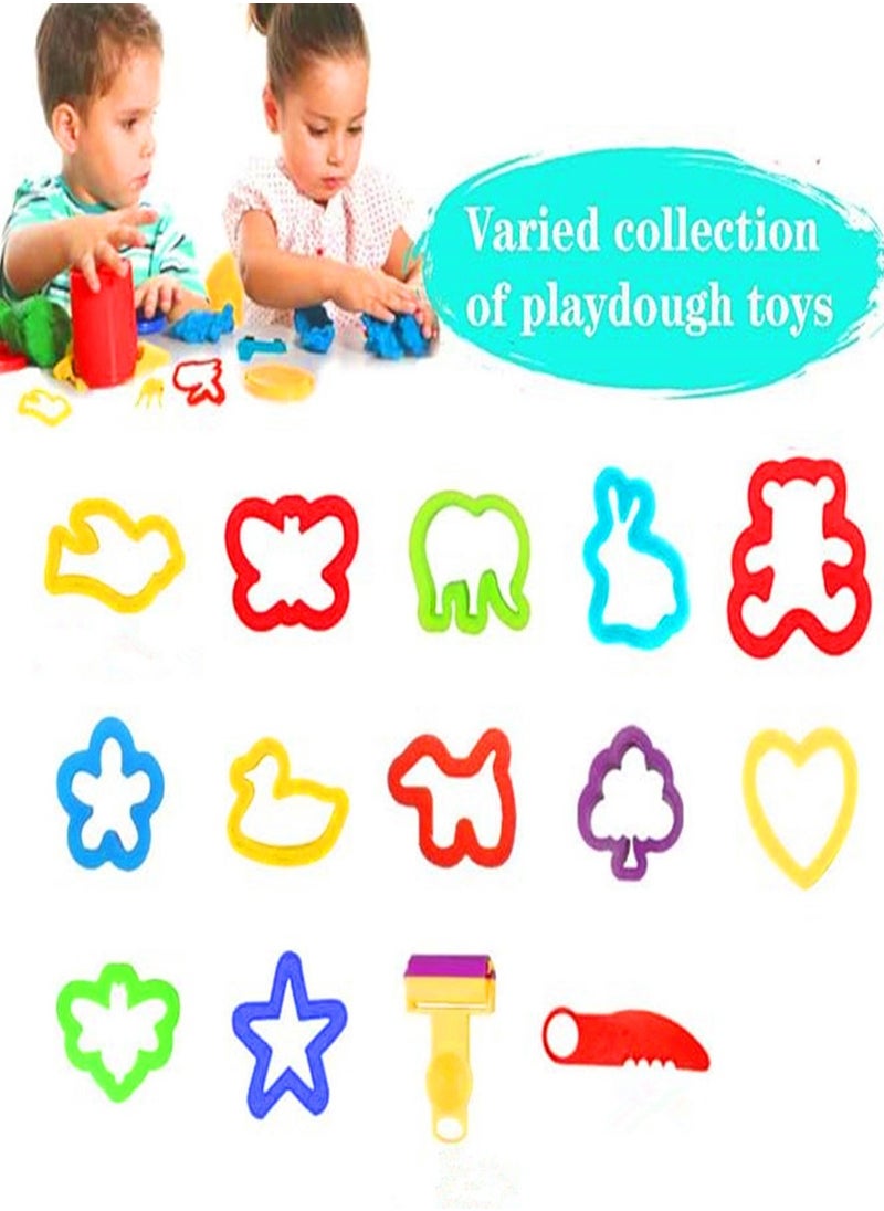 null - Playdough Tools 20 PCS Play Dough Tools Set for Kids  Various Shape Playdough Cutters and Rollers - Image 1