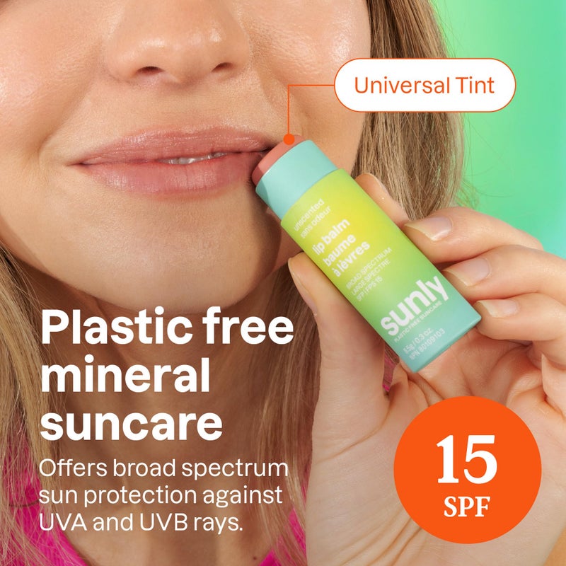 ATTITUDE Tinted Lip Balm with SPF 15, EWG Verified, Plastic-Free, Broad Spectrum UVA/UVB Protection with Zinc Oxide, Vegan, Unscented, 0.3 Ounce - Image 2