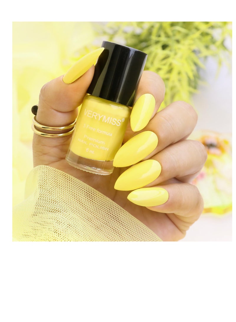 VERYMISS Premium Glossy baby yellow Nail Polish 6ml   Smooth Application Quick Drying   Paraben Free Ultra Long Lasting Nail Paints  Pack of 1 - Image 2