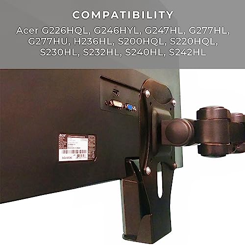 HumanCentric VESA Mount Adapter Bracket for Acer Monitors, Fits Models G226HQL, G246HYL, G247HL, G277HU, S200HQL, S200HL, S220HQL, S230HL, S232HL, S240HL, S242HL - Image 2