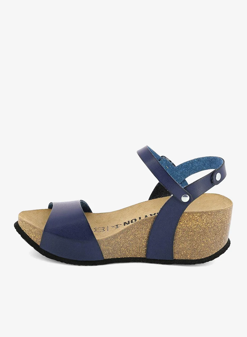 بيتون صندل نمط سيور بكعب ويدج وكعب متوسط