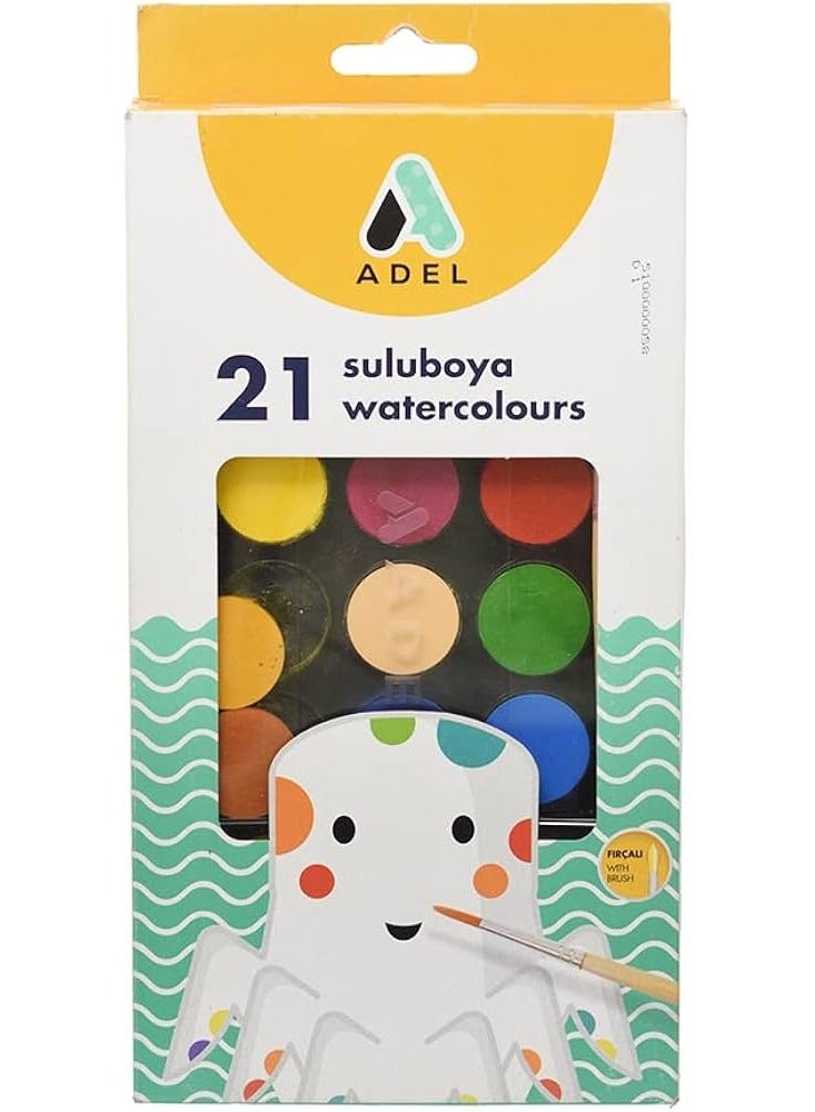 عادل - ألوان حجر مائية 21 لون - Image 1