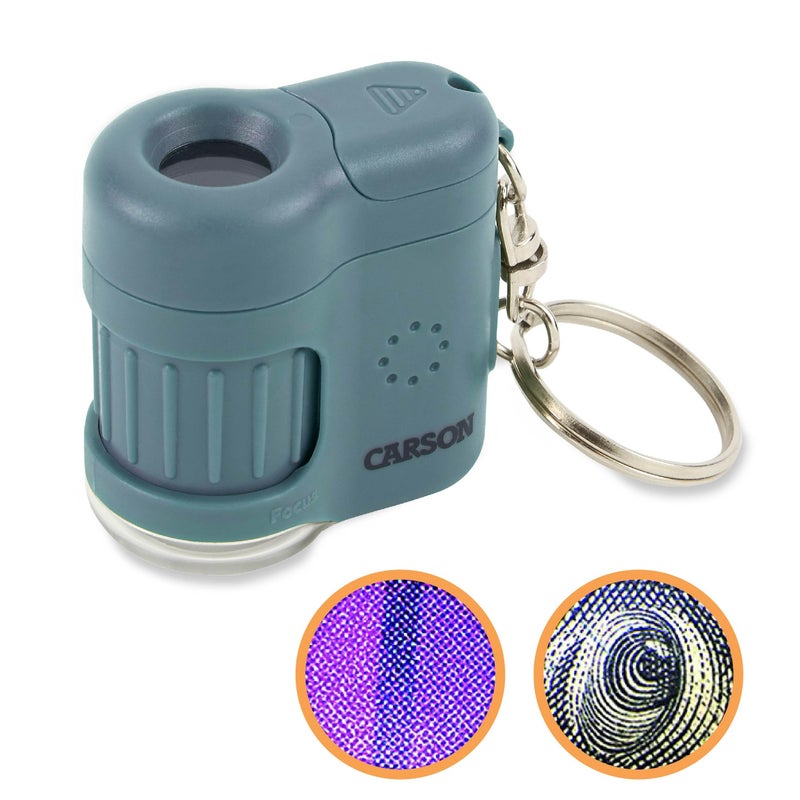 Carson MicroMini 20x Pocket Microscope for Adults UV and LED Flashlight Blue MM280B - Image 2