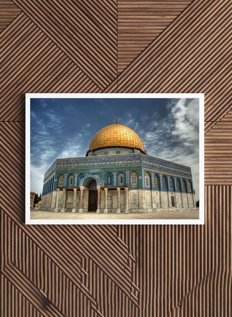 LOWHA Framed Wall Art with Qubbat as-Sakhra in al-Masjid al-Aqsa Palestine Printed Painting Poster, For Home, Room, Office Decor - Image 1