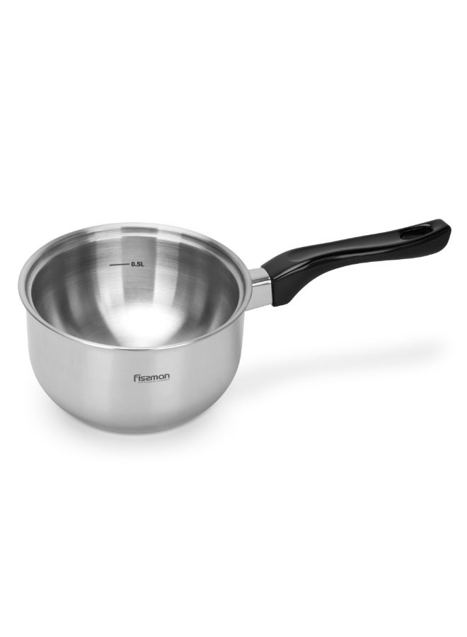 Fissman Double Wall Saucepan 0.95L, Stainless Steel Bain-Marie Sauce Pan 16x9.5cm | Mirro-Like Polish Finished 18/10 INOX304 | Induction Bottom for all Cooktops | Bakelite Handle - Image 1