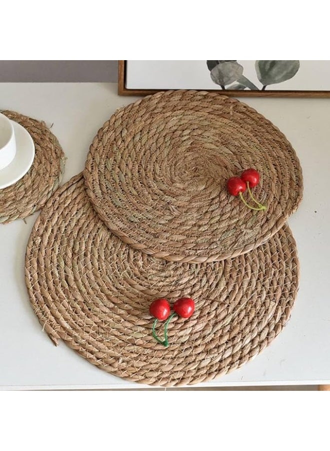 Large Round Wicker Coaster Set - Heat Insulation for Tablecloths - 38 cm - Stylish and Durable for Serving Plates and Cups - Image 3