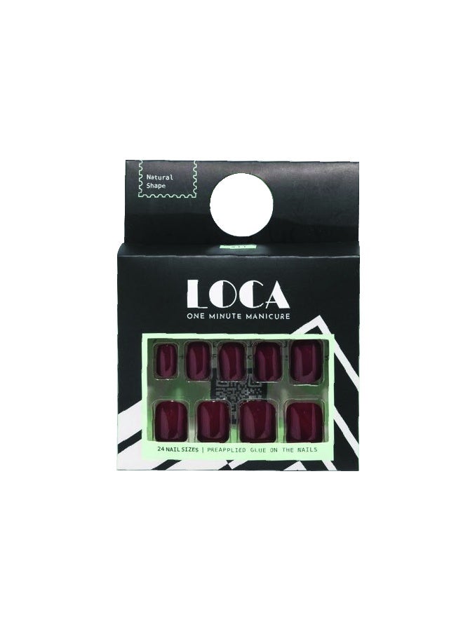 loca أظافر مضغوطة حمراء داكنة بشكل طبيعي - Image 1