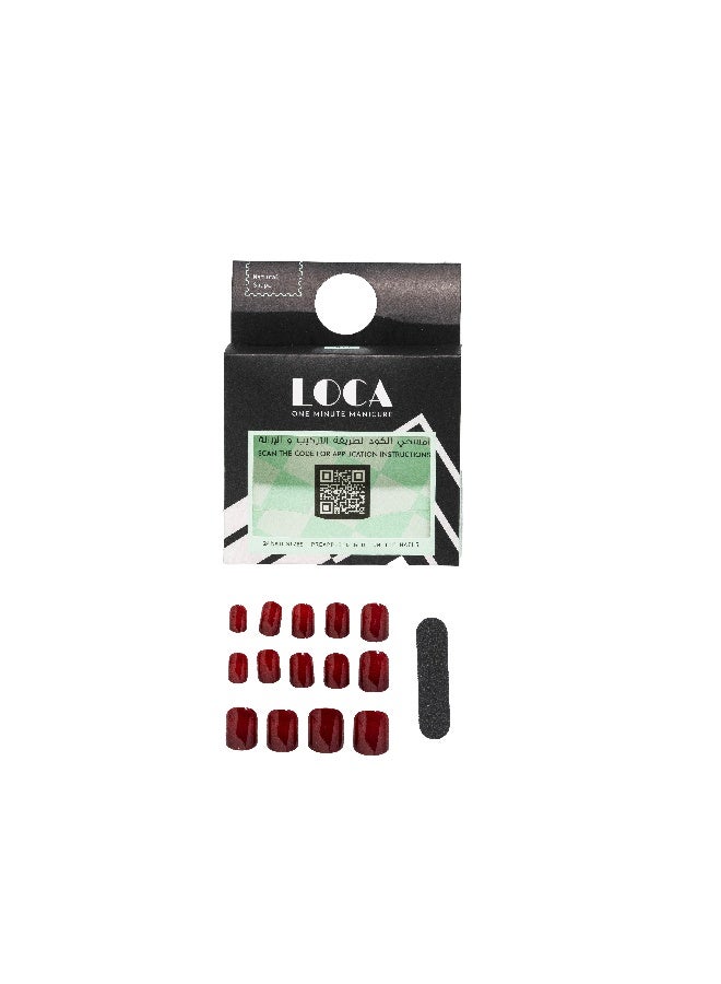 loca أظافر مضغوطة حمراء داكنة بشكل طبيعي - Image 4