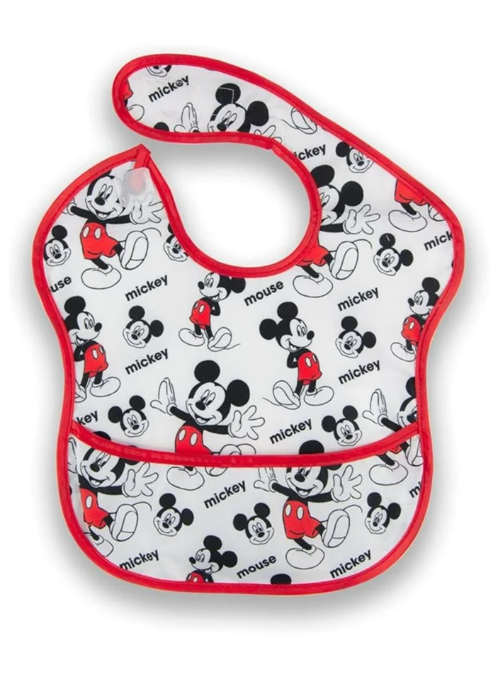 Disney Disney Mickey Mouse Bibs - Washable, Stain And Odor Resistant, 100% Water-Proof, Pack Of 1. Age: 6 – 24 Months, Multicolor