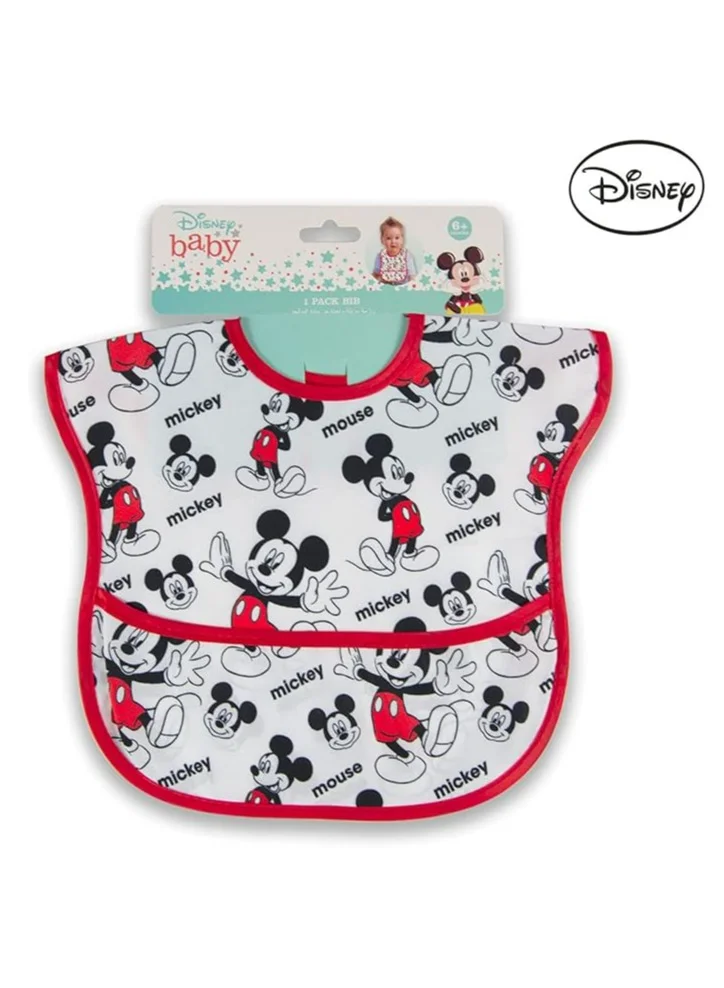 Disney Disney Mickey Mouse Bibs - Washable, Stain And Odor Resistant, 100% Water-Proof, Pack Of 1. Age: 6 – 24 Months, Multicolor
