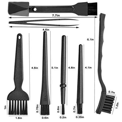 SPIN CART Multipurpose 7 in 1 Small Portable Plastic Handle Nylon Brushes Set for Computer Keyboard Car Laptop Cleaning Brush Kit - Image 3