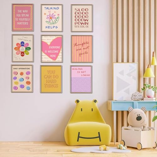 LOARTVE 9Pcs Mental Health Wall Art Prints Motivational Psychology Wall Decor Pictures Inspirational Quotes Colorful Therapy Office Posters for Office Bedroom Home Decoration 8x10in unframed - Image 5