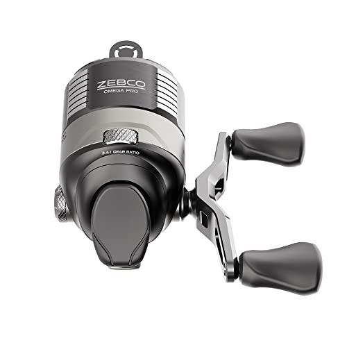 Zebco Omega Pro Spincast Fishing Reel, Size 20 Reel, Dual Ceramic Pick-up Pins, Solid-Brass Pinion Gear, GlideLine ll Line Retrieval System, Pre-Spooled with 6-Pound Fishing Line, Braid Ready, Black - Image 1