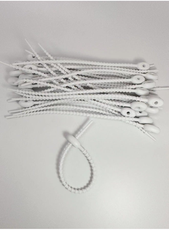 Loquat 220mm Tadpole Self-locking Data Cable Tie Storage Belt DIY Keychain Jewelry Blind Box Fashion Play Pendant Manufacturer-Color:White (15cm) - Image 1