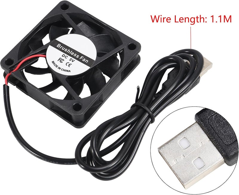 AITIAO 4PCS 5V 6015 Fan USB Brushless Cooling Fan 60mm x 15mm 5V DC USB Fans Brushless Cooling Fans for Computer CPU Heat Sink - Image 4