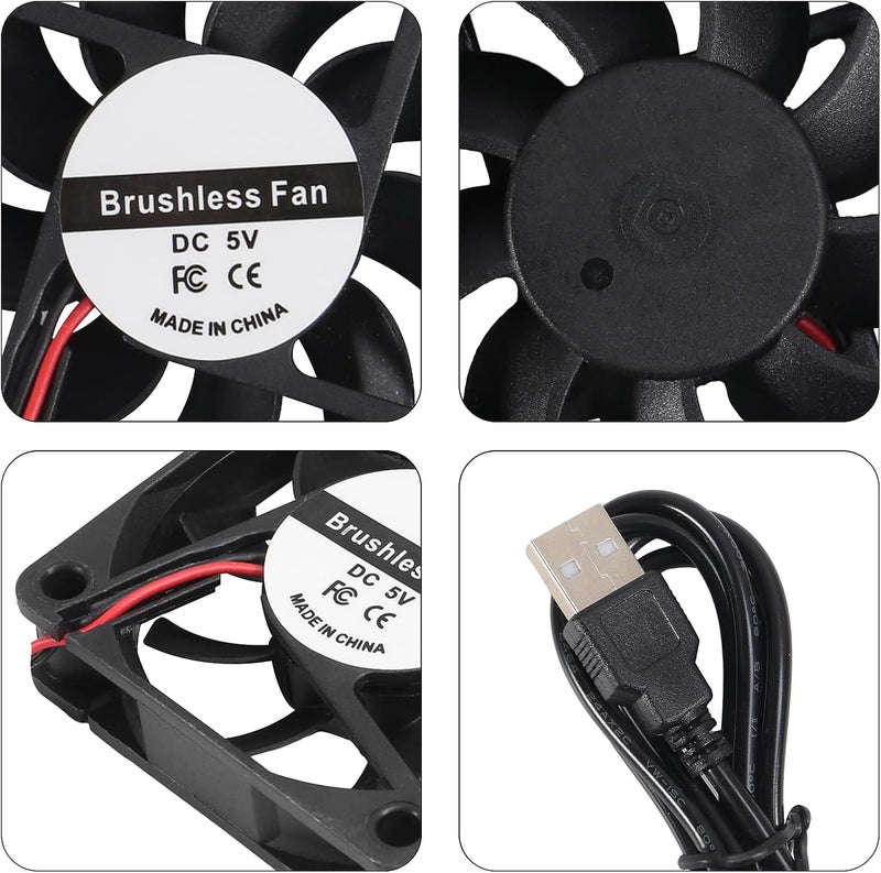AITIAO 4PCS 5V 6015 Fan USB Brushless Cooling Fan 60mm x 15mm 5V DC USB Fans Brushless Cooling Fans for Computer CPU Heat Sink - Image 5