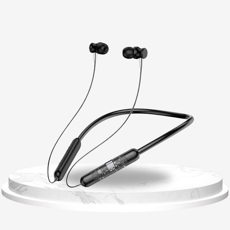 Drumstone (New with 7 Years Limited Warranty Transparent Bluetooth Neckband Headset | Crystal Clear Design, HD Sound, and Magnetic Earbuds - Image 1