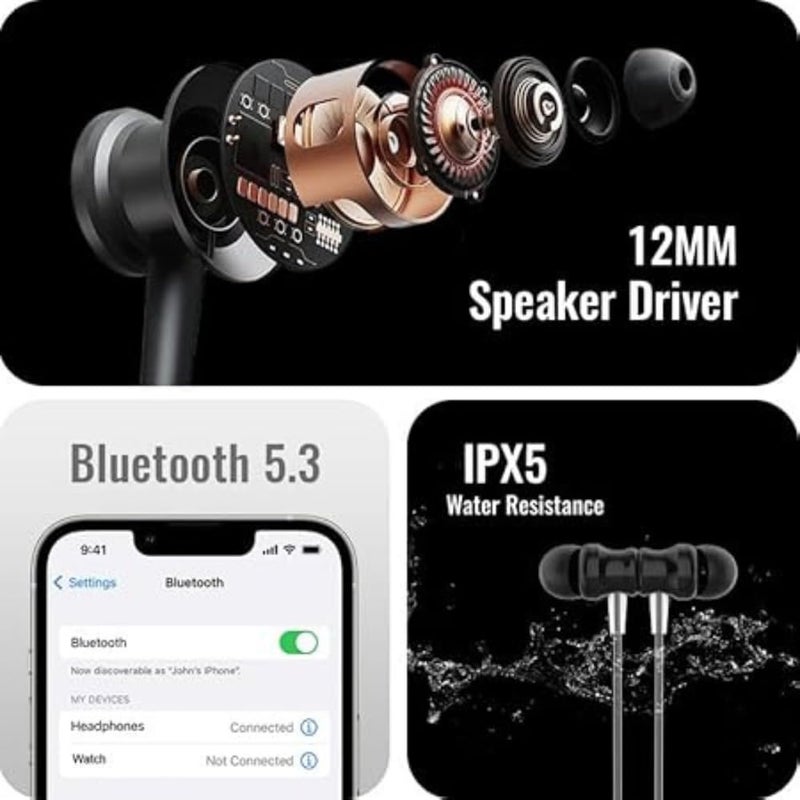 Drumstone (New with 7 Years Limited Warranty Transparent Bluetooth Neckband Headset | Crystal Clear Design, HD Sound, and Magnetic Earbuds - Image 5