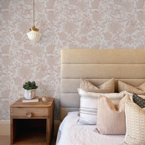Tempaper Dusted Pink Garden Floral Removable Peel and Stick Floral Wallpaper, 20.5 in X 16.5 ft, Made in the USA - Image 2