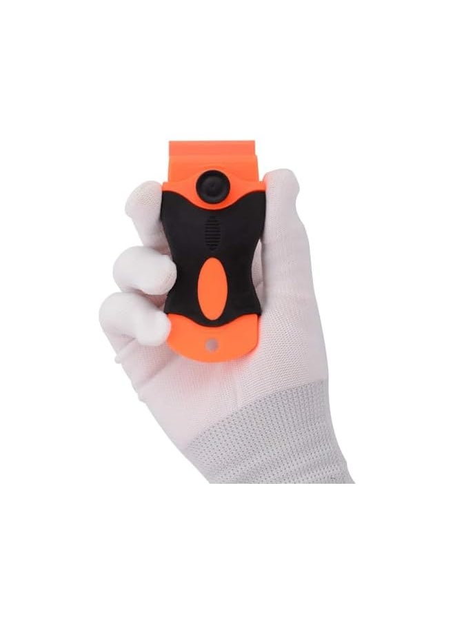 PROMASS Plastic Scraper with 10 Plastic Razor Blade, Adhesive Remover, Sticky Remover for Removing Lable, Glue, Decal in The Glass, Window, Floor, Orange  - Image 3