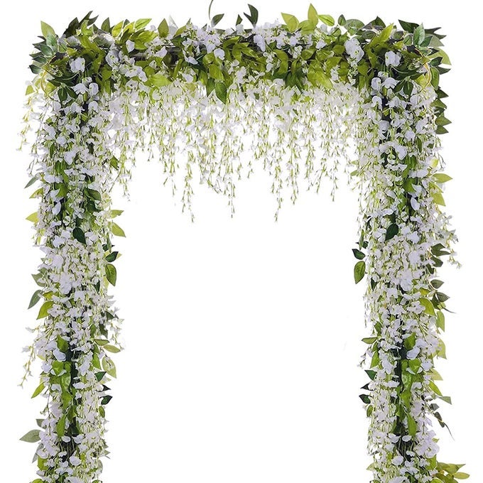 WISTERIA GARLAND ARTIFICIAL FLOWERS WISTERIA VINE 5PCS TOTAL 33FT FAKE WISTERIA HANGING FLOWER