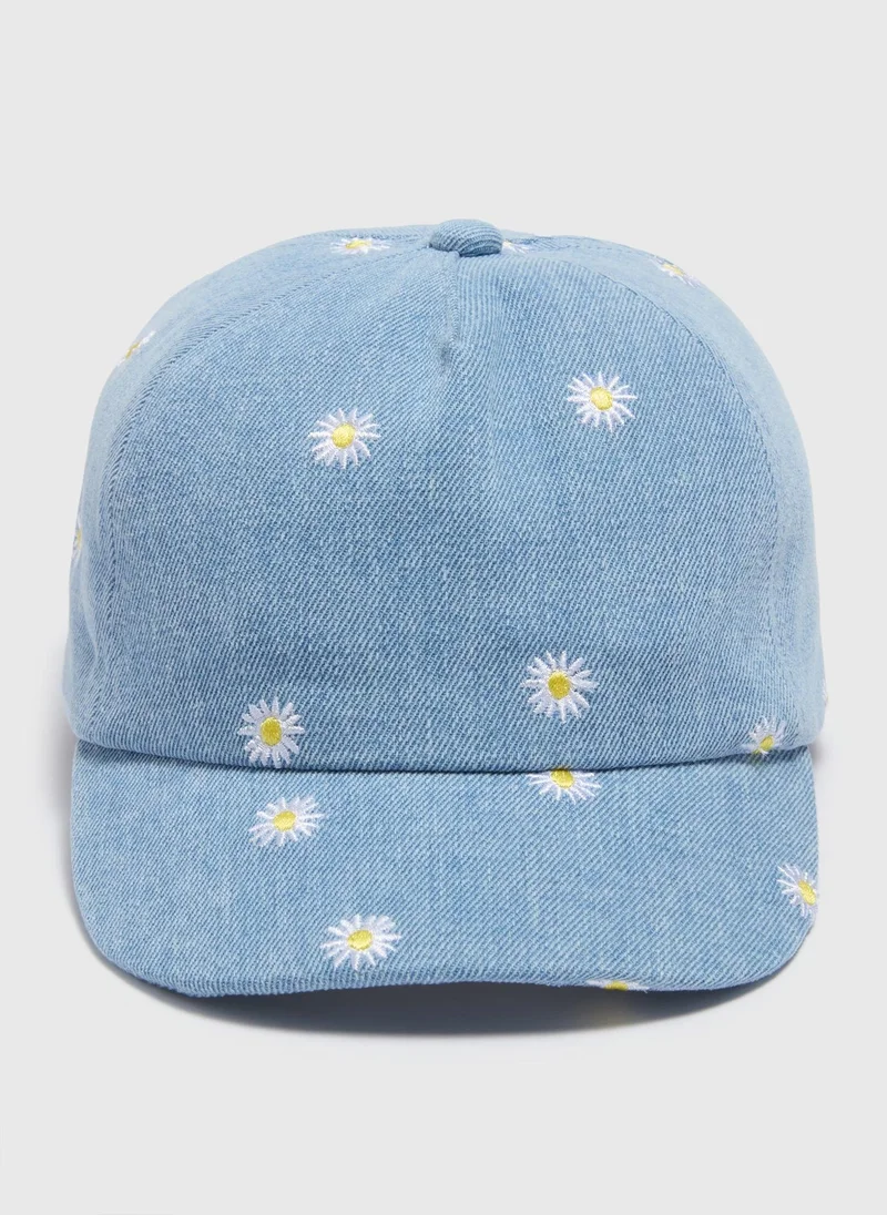 Matalan Girls Denim Blue Daisy Cap