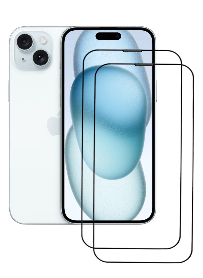 ACLIX 2 Pieces Antistatic ESD Dustproof Premium Quality High Definition Tempered Glass Screen Protector Designed For  iPhone 15 Plus - Image 1