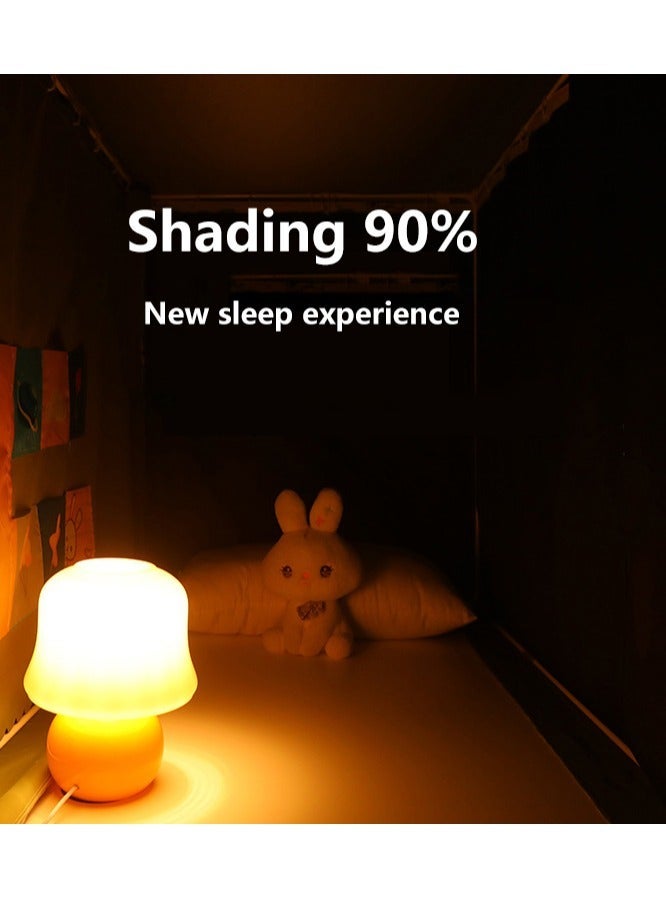 Bluejw Bed Canopy Tents Curtain Blackout Single Bed Tent Student Shading Cloth Canopy Dormitory Mosquito Net Sleep Privacy Protection with Frame for Children Bedroom With Cute Cartoon Mouse Pattern - Image 2