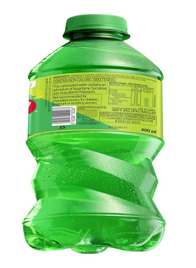 7UP Zero Sugar soft Drink PET, 400 Ml,Lemon - Image 2