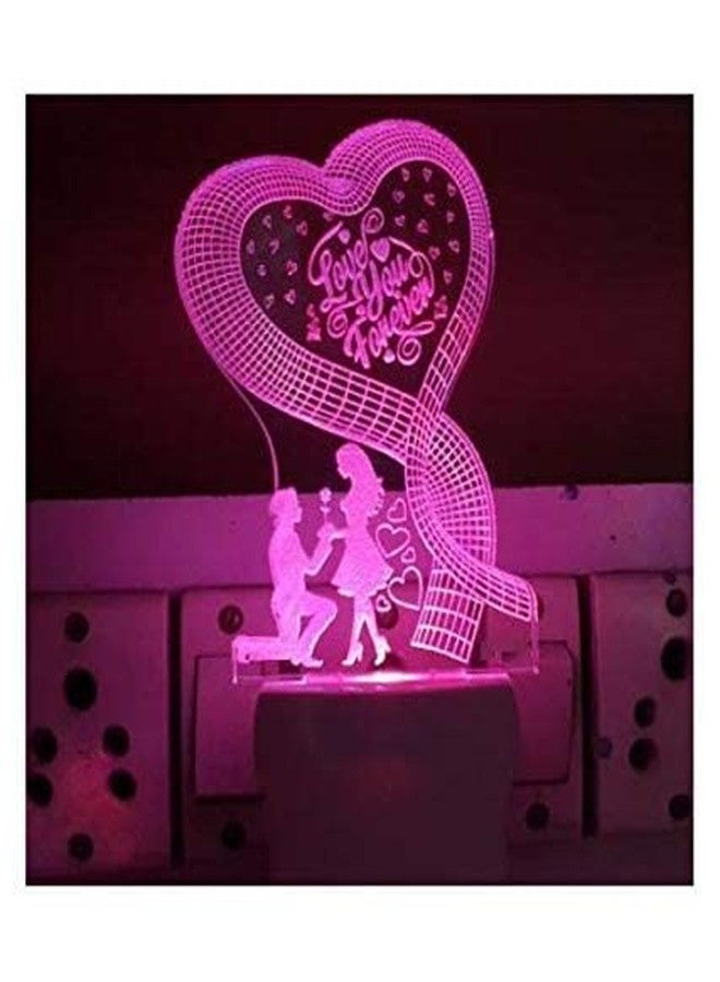NL TRADERS Color Changing 3D Illusion LED Night Lamp LED Lamp for Bedroom/Night lamp for Home/Office (Love You Forever) - Image 1