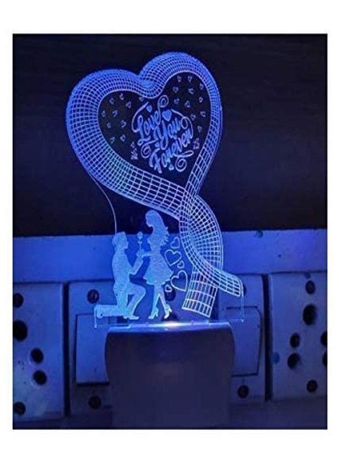 NL TRADERS Color Changing 3D Illusion LED Night Lamp LED Lamp for Bedroom/Night lamp for Home/Office (Love You Forever) - Image 2