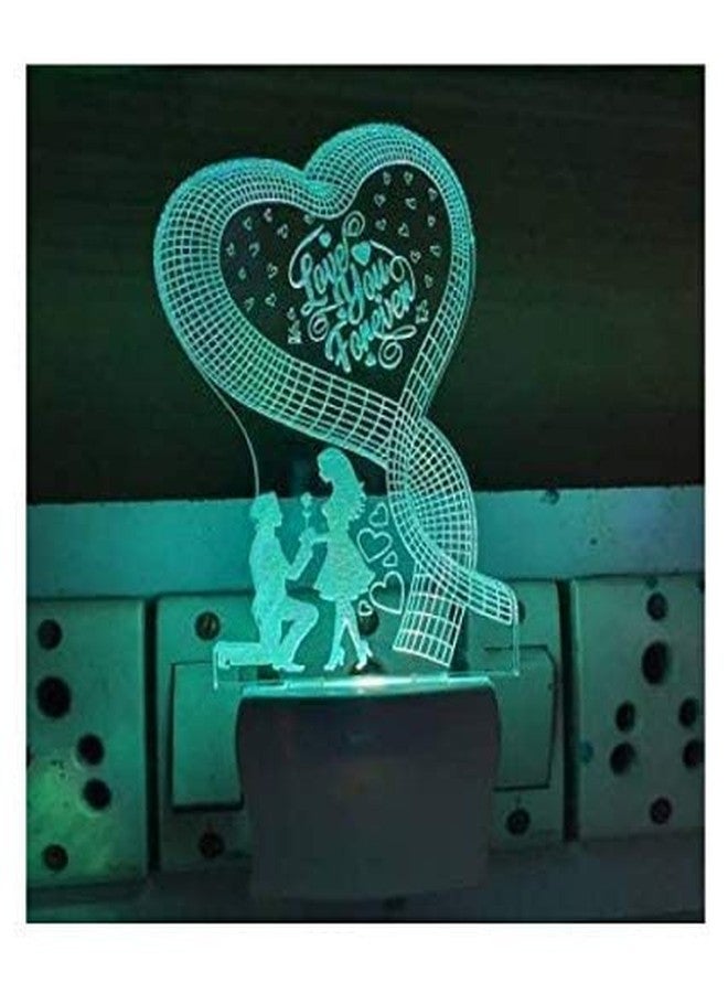 NL TRADERS Color Changing 3D Illusion LED Night Lamp LED Lamp for Bedroom/Night lamp for Home/Office (Love You Forever) - Image 3