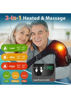 DeMoce Cordless Heating Massage Shoulder Brace Heated Shoulder Wrap Vibration Shoulder Strap Heating Pad for Shoulder Vibration for Shoulder  - Image 2