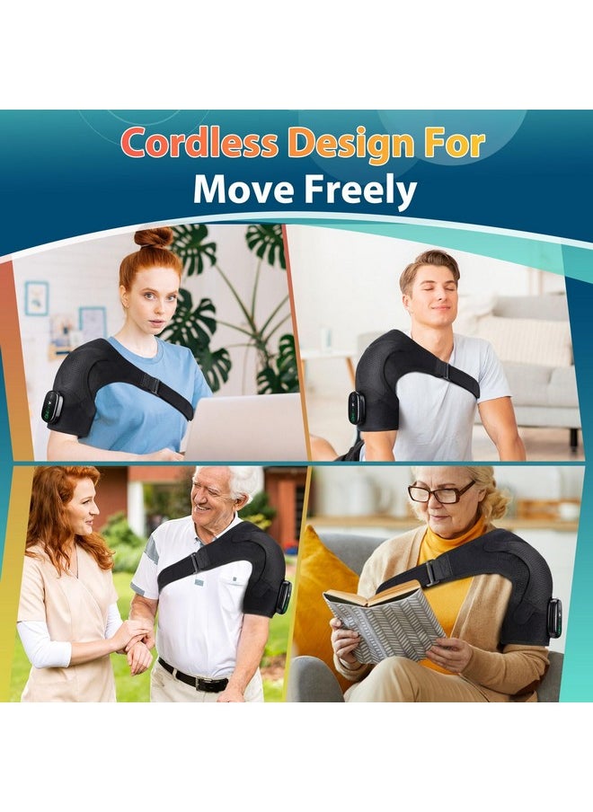 DeMoce - Cordless Heating Massage Shoulder Brace Heated Shoulder Wrap Vibration Shoulder Strap Heating Pad for Shoulder Vibration for Shoulder - Image 1