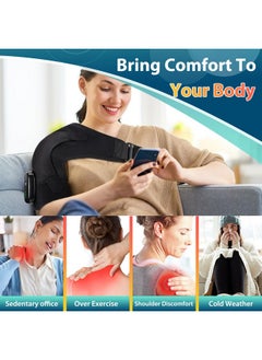 DeMoce Cordless Heating Massage Shoulder Brace Heated Shoulder Wrap Vibration Shoulder Strap Heating Pad for Shoulder Vibration for Shoulder  - Image 3
