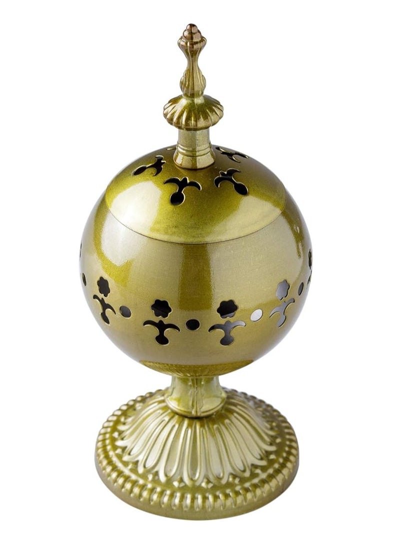Luxury Metal Incense Burner Suitable for Incense Sticks and Resin Incense, Height 17.5cm, Gold  - Image 1