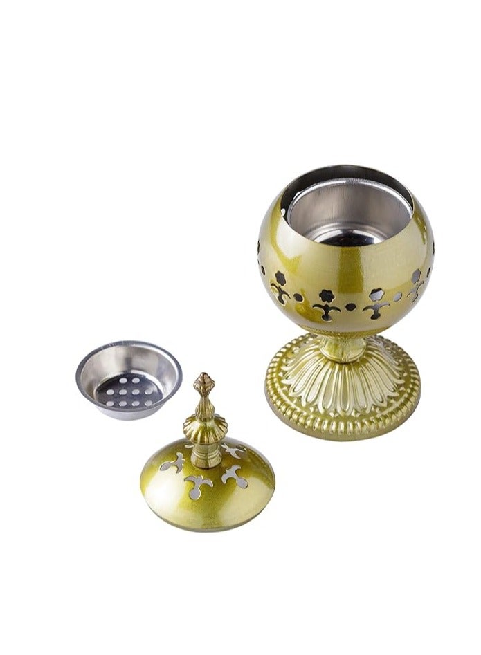 Luxury Metal Incense Burner Suitable for Incense Sticks and Resin Incense, Height 17.5cm, Gold  - Image 2