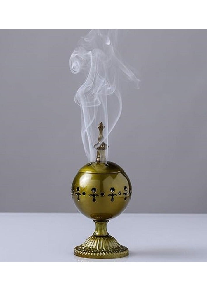 Luxury Metal Incense Burner Suitable for Incense Sticks and Resin Incense, Height 17.5cm, Gold  - Image 3