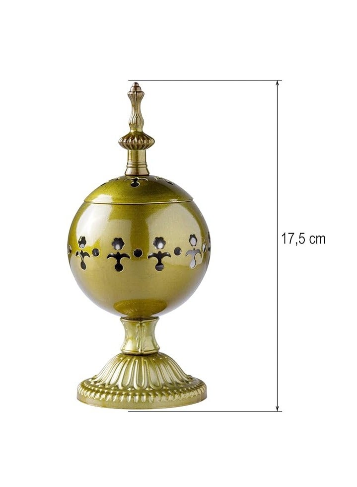 Luxury Metal Incense Burner Suitable for Incense Sticks and Resin Incense, Height 17.5cm, Gold  - Image 4