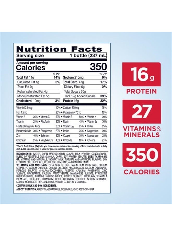 Ensure Plus (Pack of 24) Nutrition Shake With Fiber, Vanilla, 8 fl. oz each Bottle  - Image 2