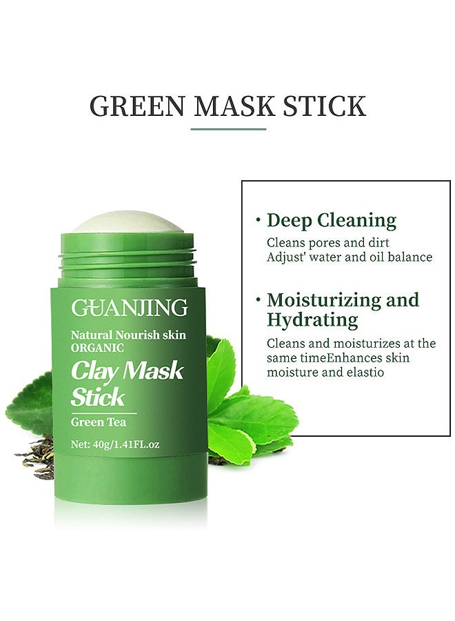 جوانجينج عصا قناع الطين الأخضر للوجه ، تنظيف مسام الجلد بشكل فعال ، ضبط توازن الماء والزيت في البشرة ، تجديد رطوبة البشرة وتغذيتها ، التحكم في الزيوت ، تفتيح البشرة ، يزيل الرؤوس السوداء - Image 2